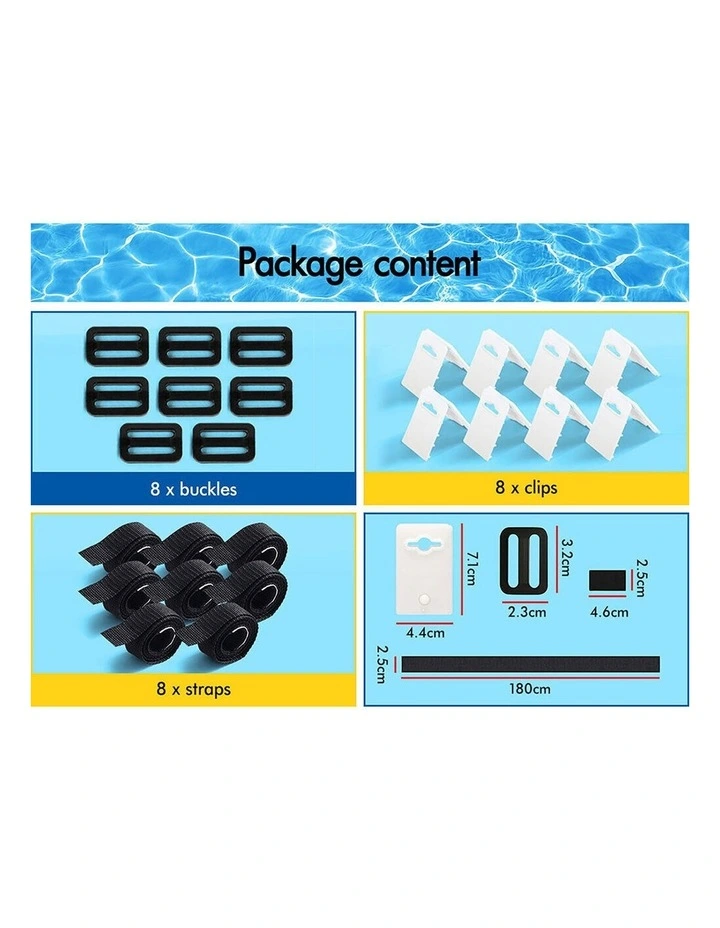 Pool Cover Roller Straps Kit 8PCS Swimming Pool Blanket Attachment image 2