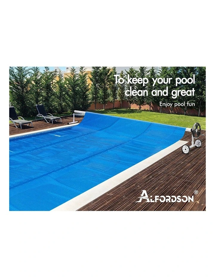 Pool Cover 500 Micron Solar Blanket Swimming 6M Grey Roller 7X4M image 3