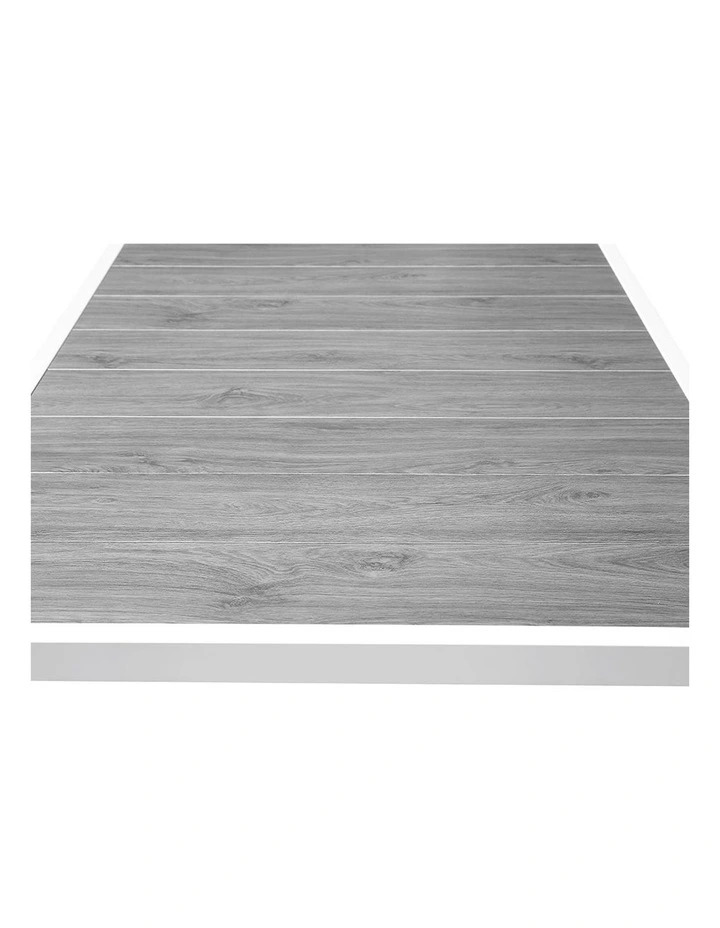 Southport Outdoor 2.17m Aluminium and Ceramic Table with 8 Alpine Chair Frost White image 5