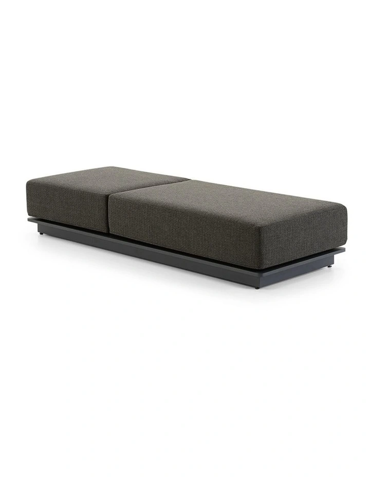 Whitehaven Outdoor Aluminium Single Sun lounge Charcoal & Deep Granite Cushions image 2