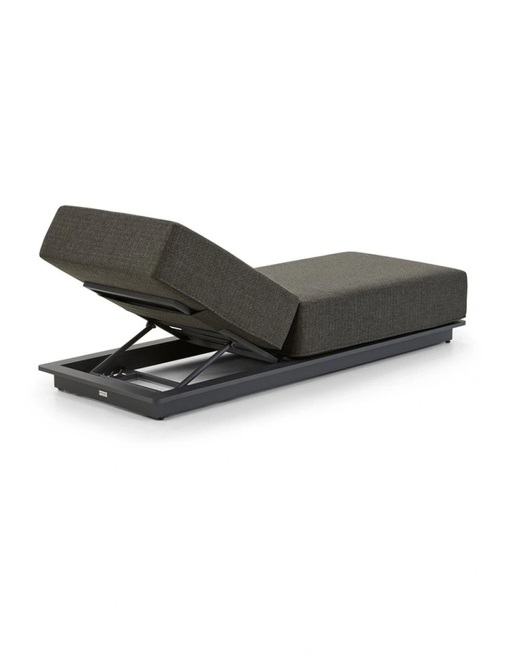 Whitehaven Outdoor Aluminium Single Sun lounge Charcoal & Deep Granite Cushions image 3