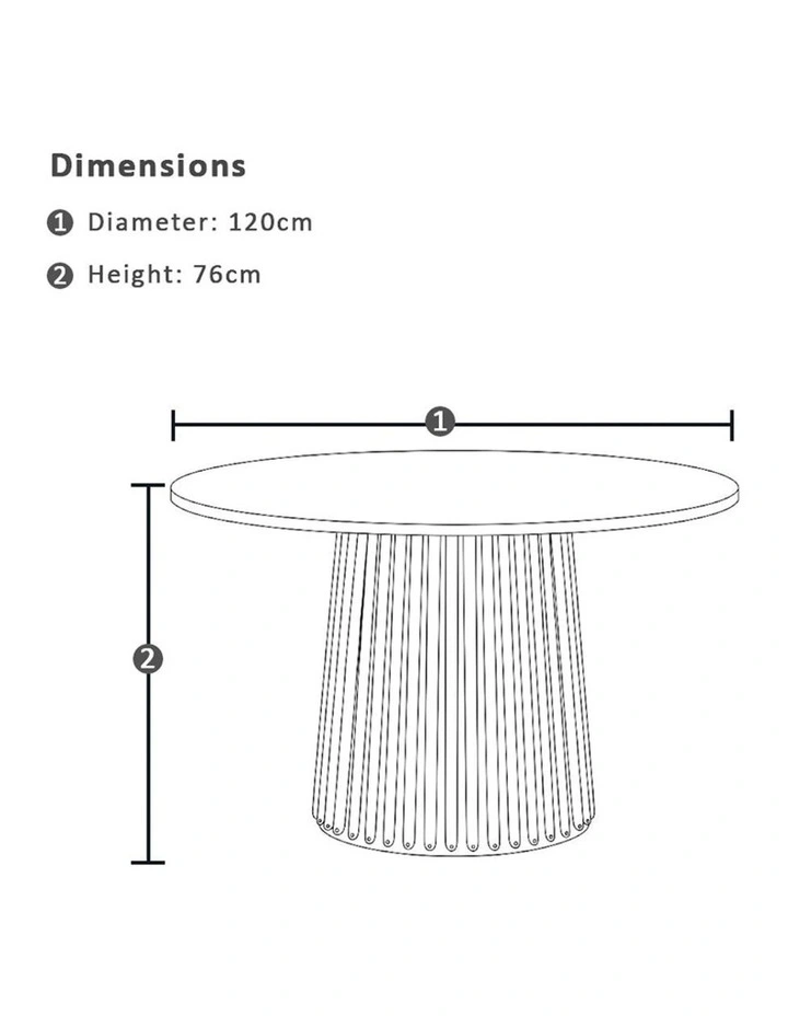 Glenelg Indoor 1.2m Round Marble Top Dining Table image 5