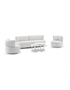 Onslow 3 1 1 Outdoor Lounge in Sunbrella with Round Coffee Table Set Canvas
