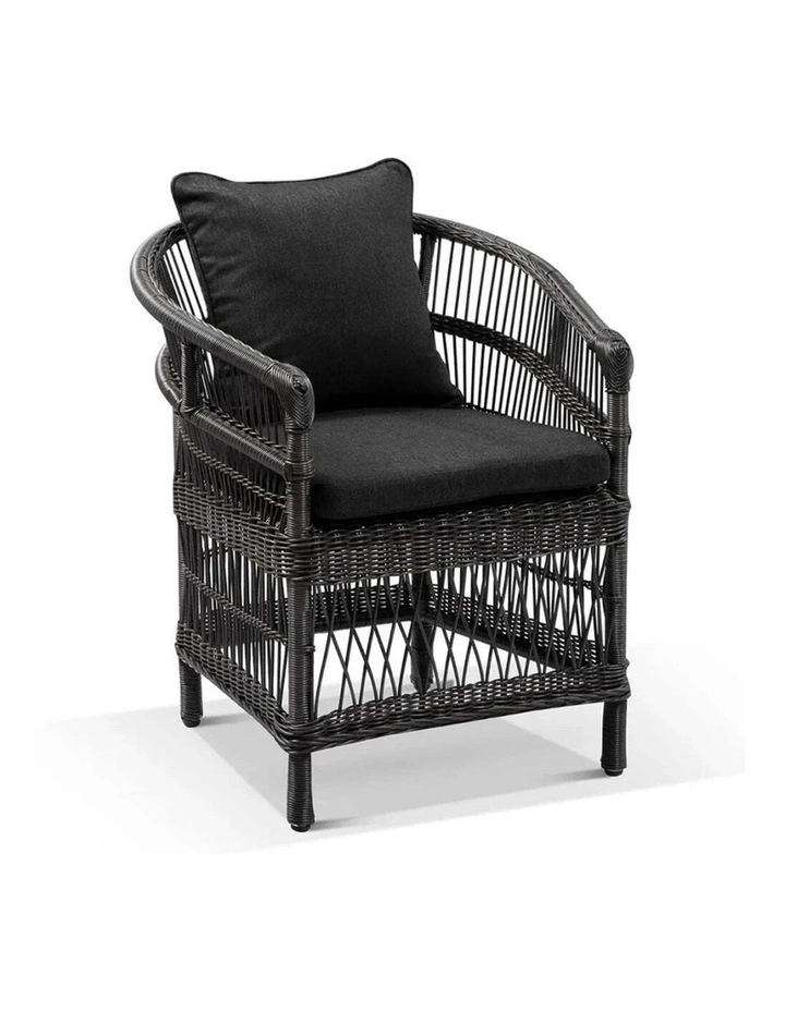 Santorini 3.55m Outdoor Aluminium Dining Table Charcoal With 12 Chairs & Denim Grey Cushions image 2