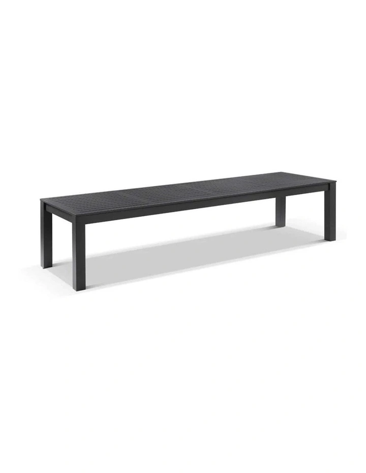Santorini 3.55m Outdoor Aluminium Dining Table Charcoal With 12 Chairs & Denim Grey Cushions image 3