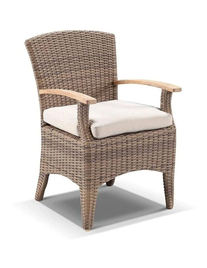 Pearl Outdoor 2.3m Teak Timber Dining Table with 8 Kai Chairs image 3