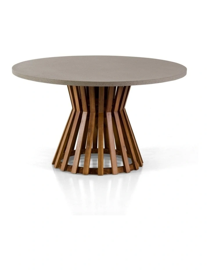 Burleigh Round Indoor Outdoor Concrete Look Dining Setting with Kotara Chairs image 3
