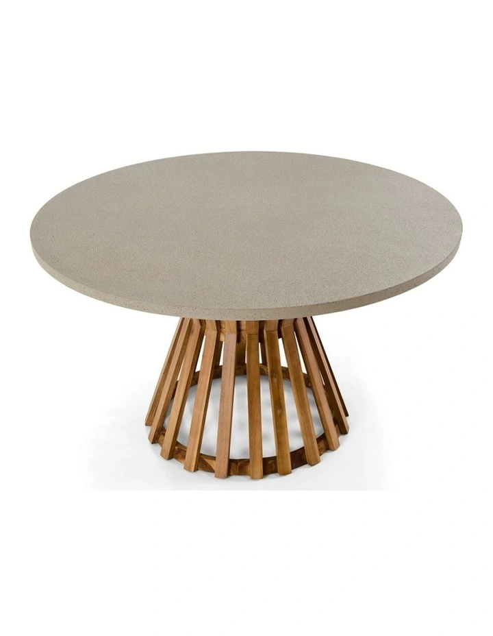 Burleigh Round Indoor Outdoor Concrete Look Dining Setting with Kotara Chairs image 4