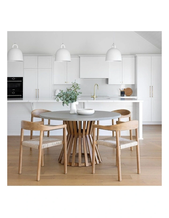 Burleigh Round Indoor Outdoor Concrete Look Dining Setting with Kotara Chairs image 6
