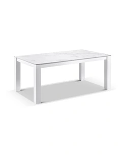 Hugo Ceramic 1.8m Outdoor Rectangle Aluminium Dining Table White