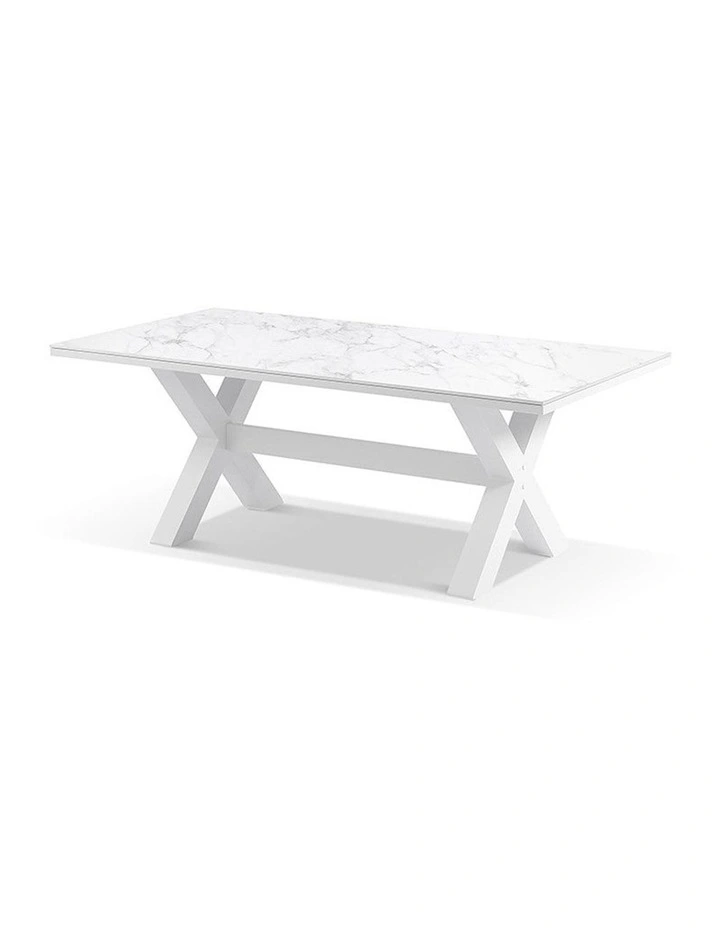Kansas Outdoor Ceramic 2m Aluminium Dining Table image 2