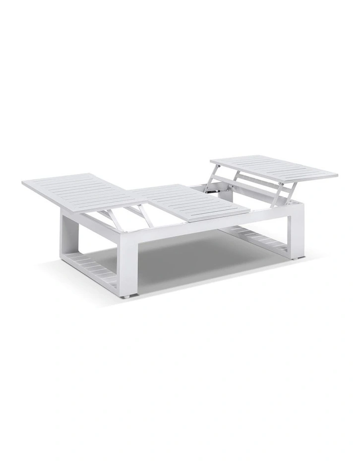 Santorini Package D Outdoor Aluminium Corner Lounge White & Denim Grey Cushions image 4