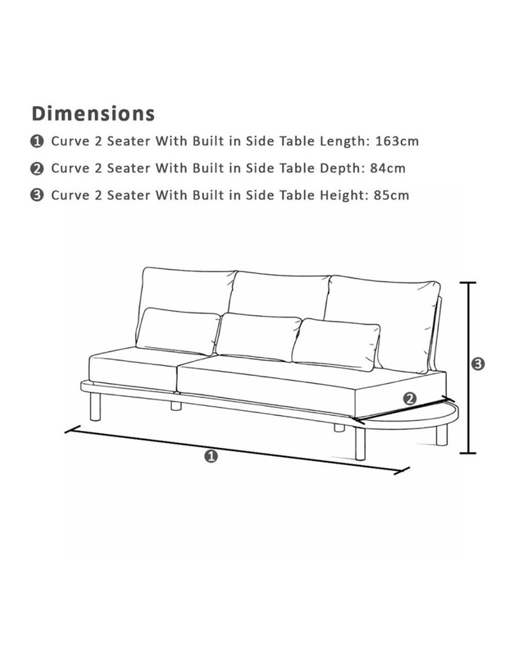 Canggu Outdoor Curved Lounge Setting Natural Taupe With Coffee Table & Oyster Cushions image 4