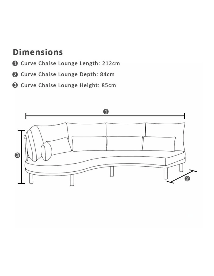 Canggu Outdoor Curved Lounge Setting Natural Taupe With Coffee Table & Oyster Cushions image 5