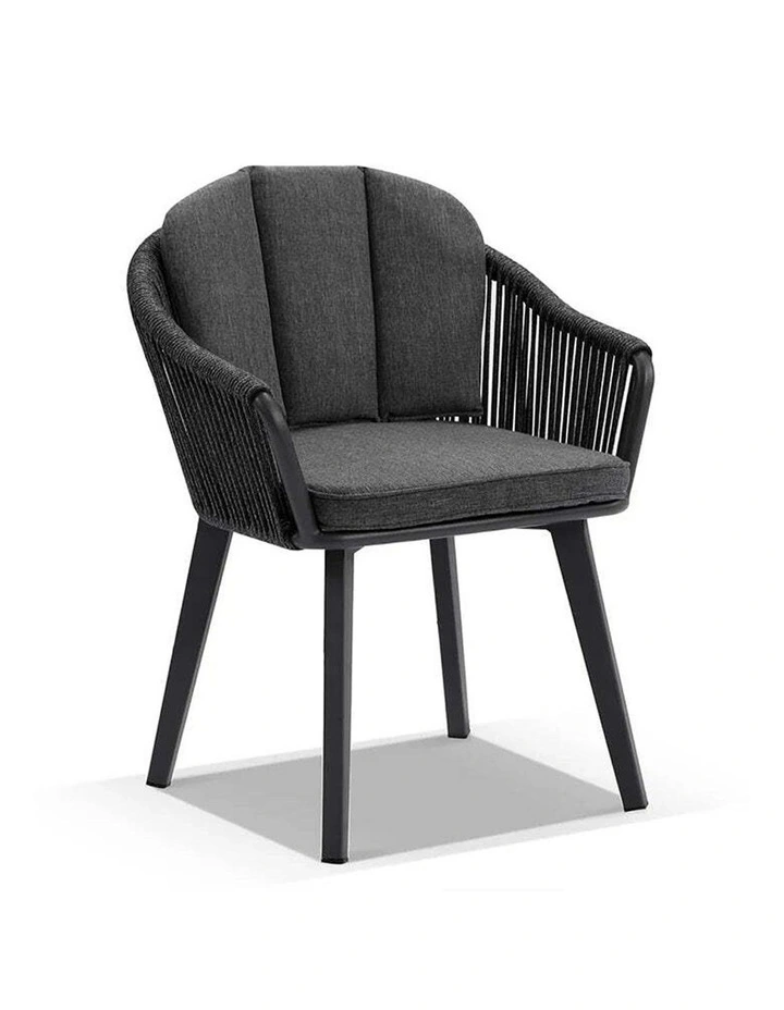 Southport Outdoor 2.17m Aluminium and Ceramic Table with 8 Alpine Chair Slate Grey image 2