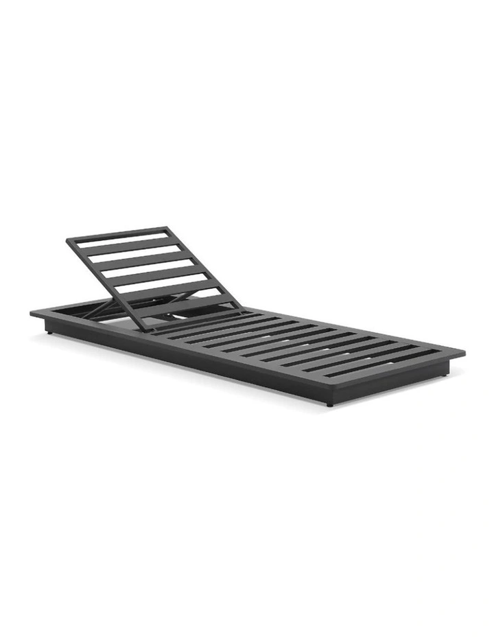 Whitehaven Outdoor Aluminium Single Sun lounge Set Charcoal & Deep Granite Cushions image 5