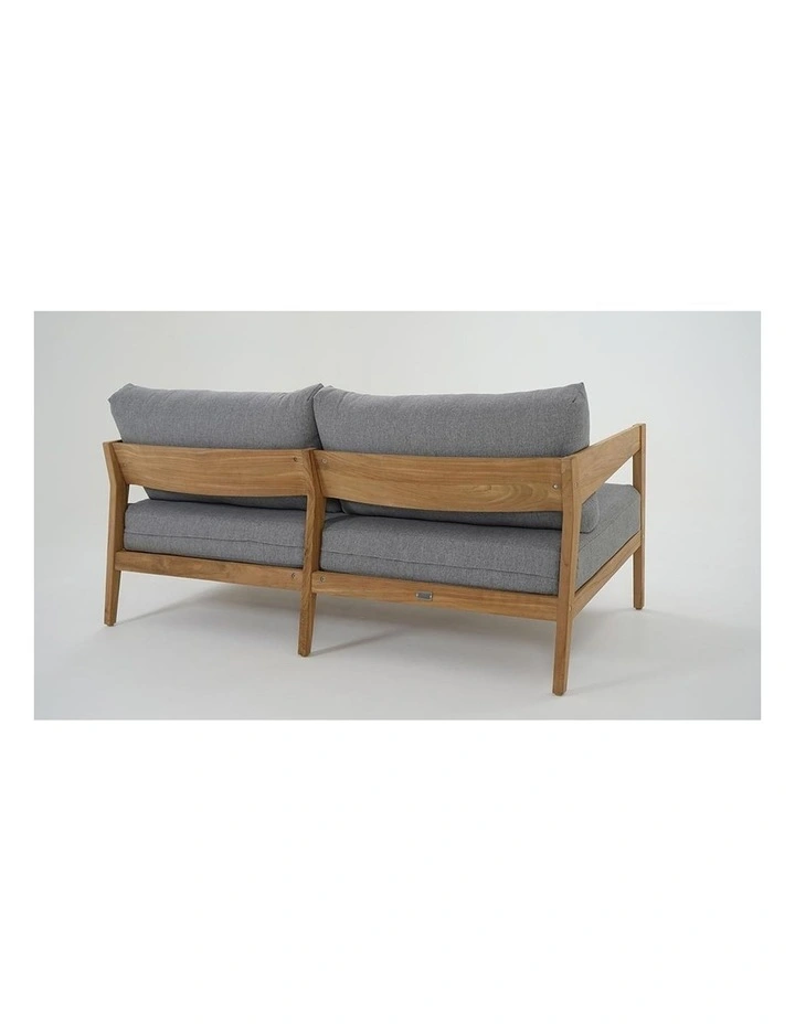 Caledonia 2 Seater Outdoor Teak Timber Lounge Steel Grey image 5