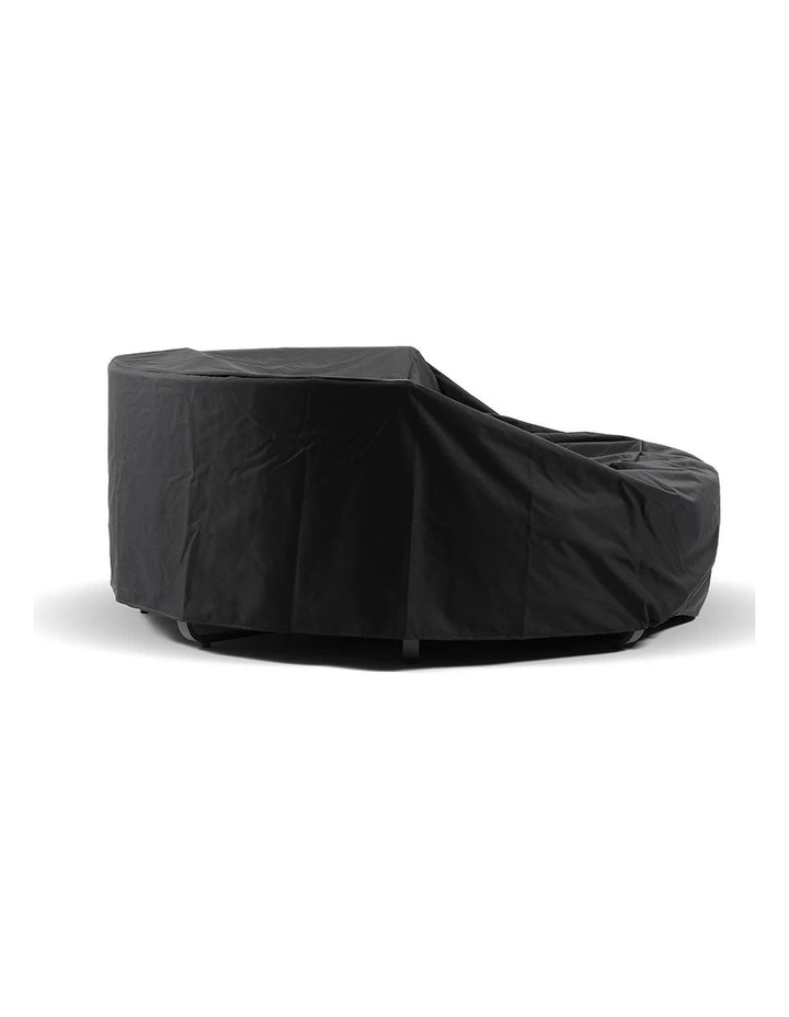 Cannes Outdoor Round Aluminium and Rope Daybed Sun Lounge Charcoal & Carbon Grey Rope/Denim Cushions image 4