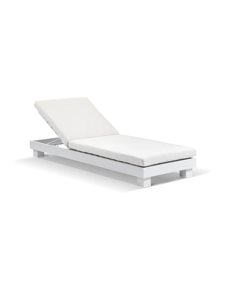 Santorini Aluminium Sun Lounge Set White With Sunbrella Canvas Cushion & Cushions image 2
