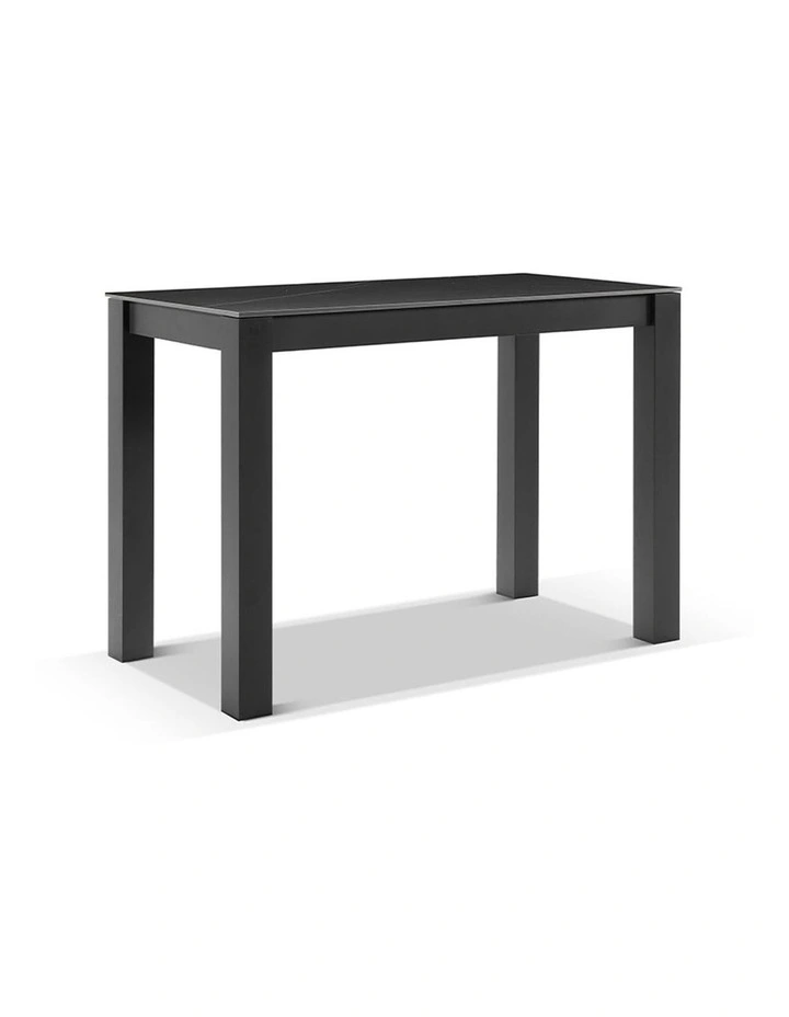 Hugo Outdoor Ceramic 1.5m Rectangle Aluminium Bar Table Charcoal image 1