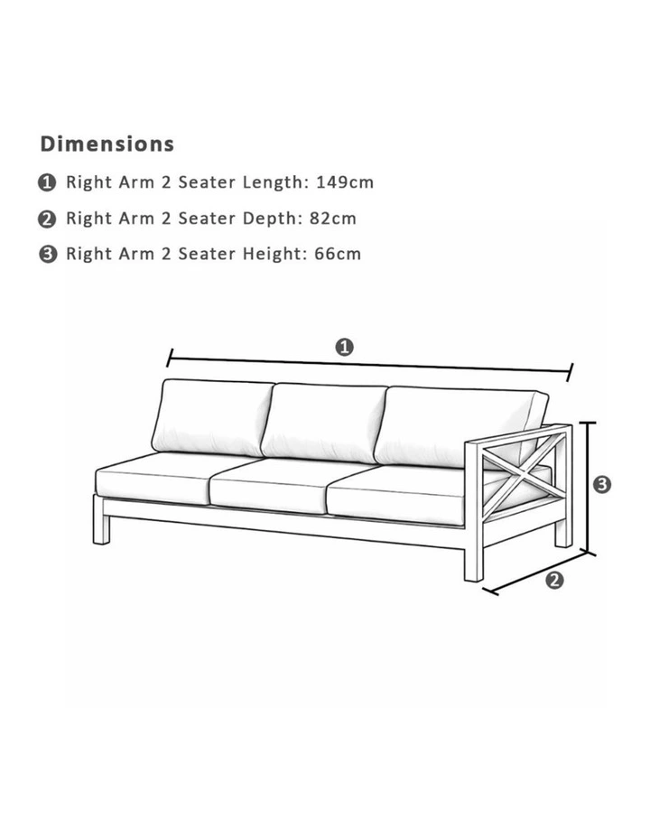 Kansas Outdoor Aluminium Corner Modular Lounge Set White With Coffee Table & Navy Stripe Cushions image 2