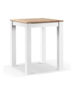 Balmoral Outdoor Square Teak Top Aluminium Bar Table White