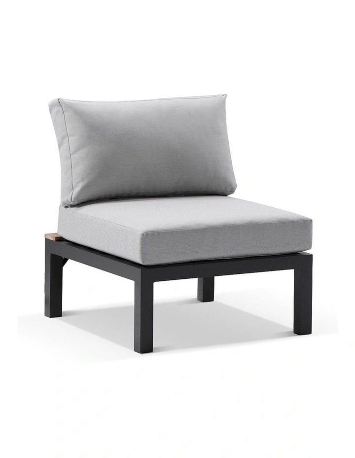 Nova Package C Outdoor Aluminium Modular Corner Lounge Charcoal & Textured Olefin Grey Cushions image 4