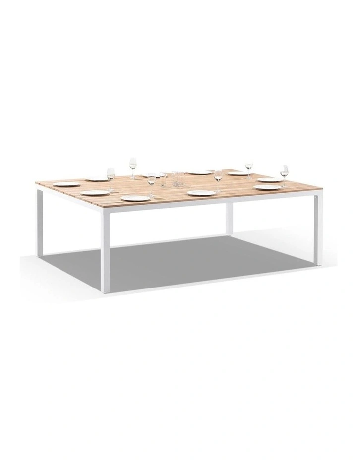 Tuscany 10 Seater Teak and Aluminium Dining Table White image 1