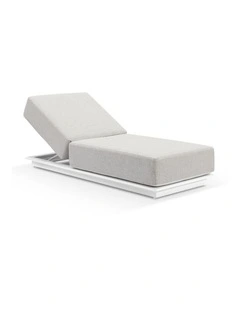 Whitehaven Outdoor Aluminium Single Sun lounge White & Sandstone Olefin Cushions