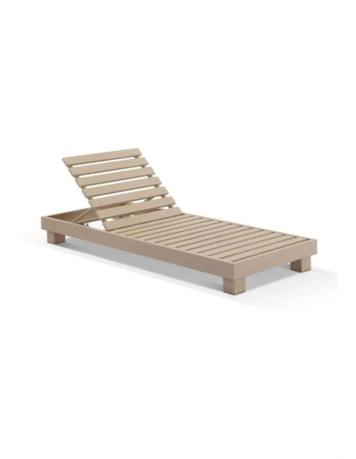 Santorini Aluminium Sun Lounge Light Oak With Sunbrella Cushion & Canvas Cushions image 2