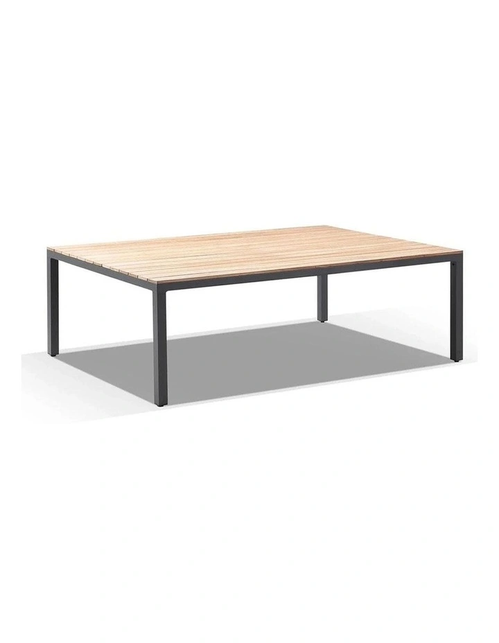 Tuscany 10 Seater Table Charcoal With Capri chairs with Teak Arm Rests & Denim Grey Cushions image 3