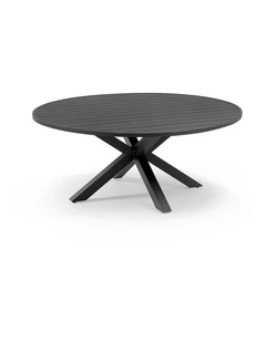 Houston Outdoor 1.8m Round Aluminium Dining Table Charcoal