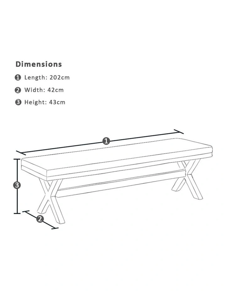 Tahitian 2.1m Outdoor Aluminium Dining Setting White With Bench Seats & Navy Stripe Cushions image 4