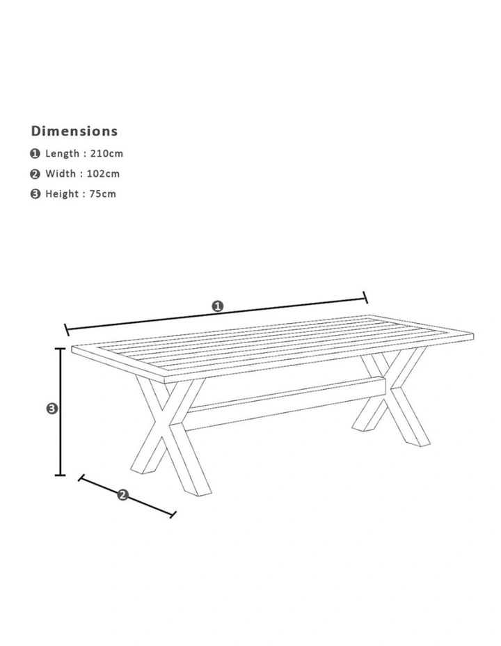 Tahitian 2.1m Outdoor Aluminium Dining Setting White With Bench Seats & Navy Stripe Cushions image 5