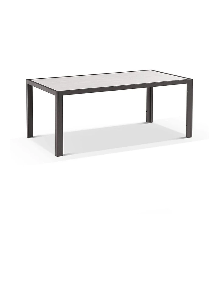 Alpine Outdoor Aluminium & Ceramic Table with 6 Finley Rope Stackable Chairs Slate Grey image 4