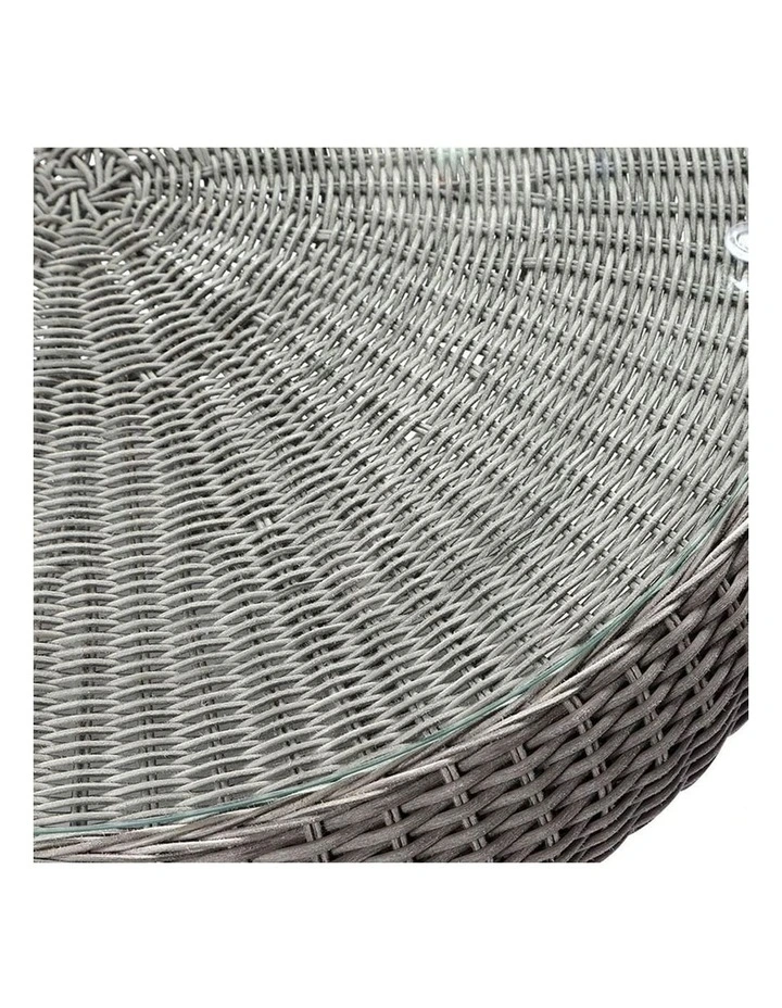 Plantation Outdoor Wicker 3 2 1 1 Seater Lounge Set Brushed Grey With Coffee Table & Denim Cushions image 6