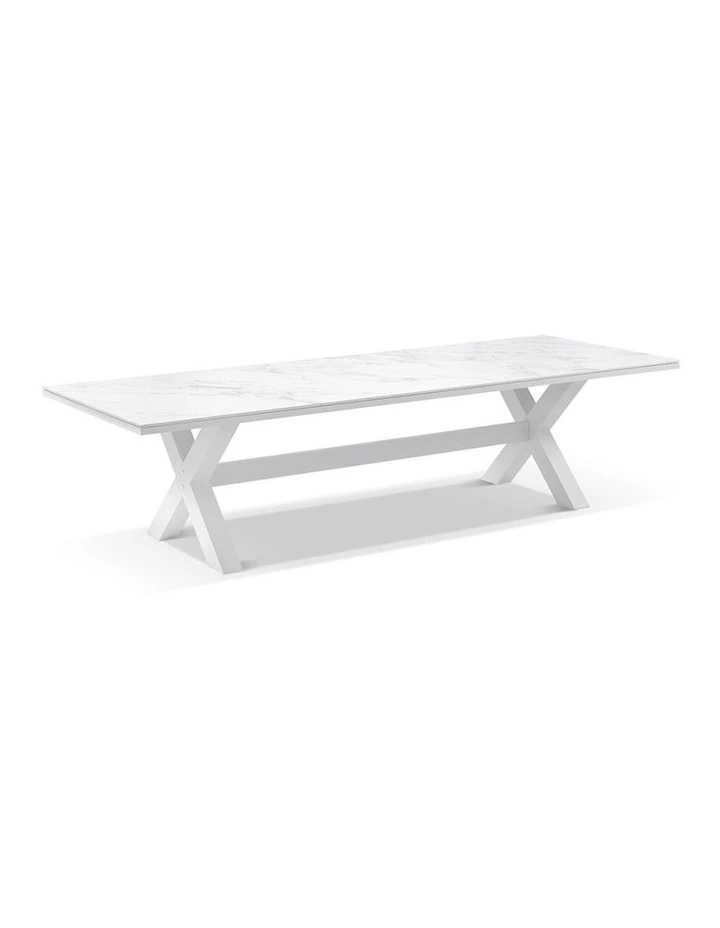 Kansas Outdoor Ceramic 3m Aluminium Dining Table image 1