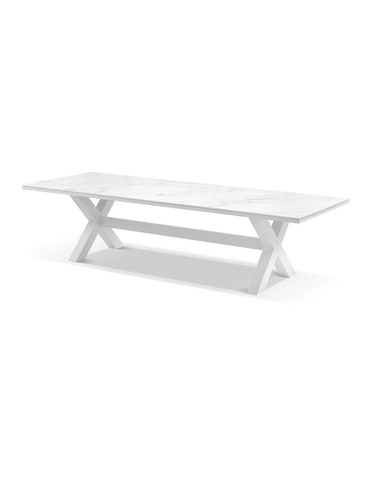 Kansas Outdoor Ceramic 3m Aluminium Dining Table image 2