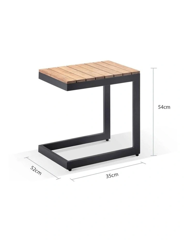Balmoral Outdoor Aluminium and Teak Top Side Table Charcoal image 4