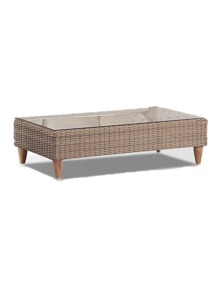 Carolina Outdoor Wicker Coffee Table in Brushed Wheat image 1