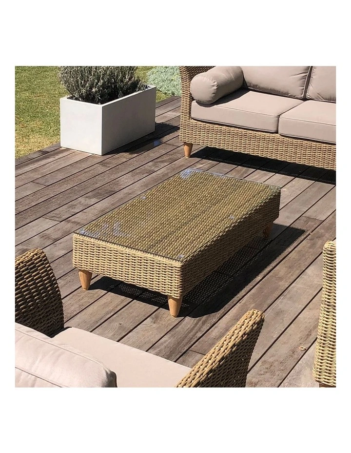 Carolina Outdoor Wicker Coffee Table in Brushed Wheat image 3