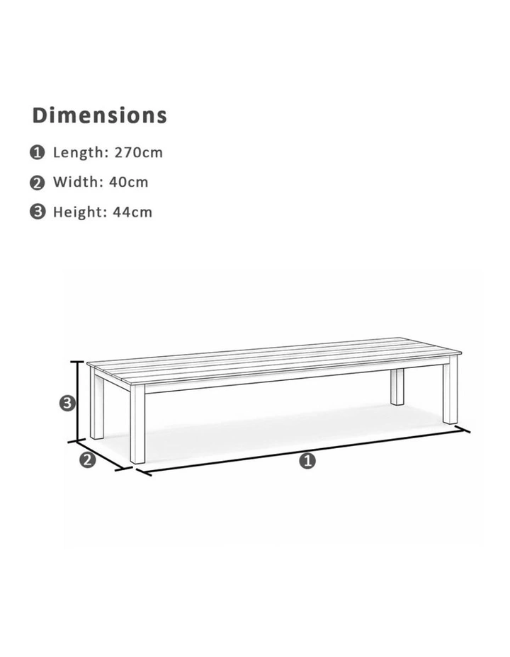 Barbados Outdoor Teak 3m Rectangle Table with 2 Bench Seats image 6