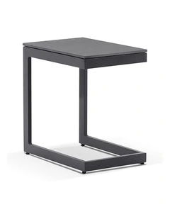 Hugo Outdoor Ceramic and Aluminium Side Table Charcoal