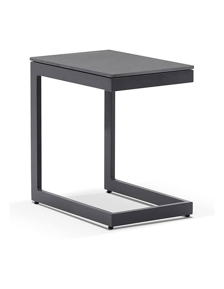 Hugo Outdoor Ceramic and Aluminium Side Table Charcoal image 1