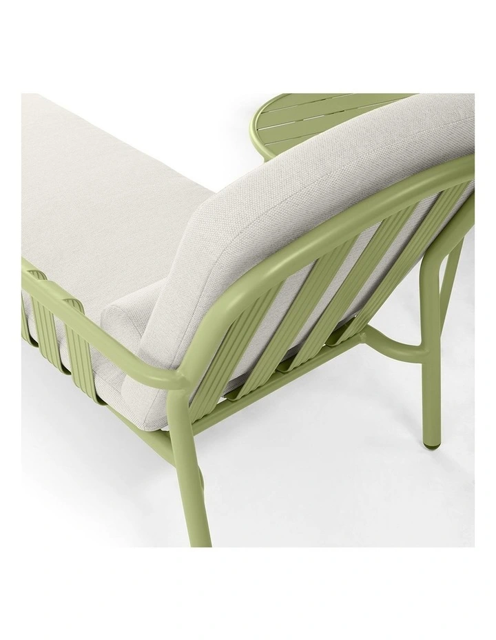 Mornington Outdoor Aluminium Sun Lounge Set with Side Table Seagrass image 5