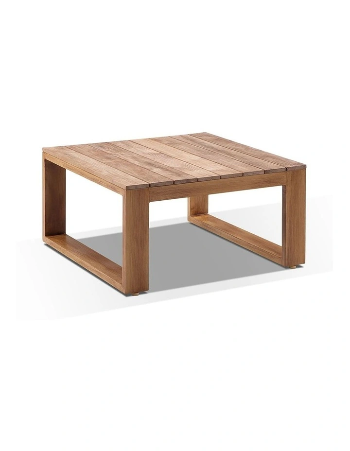 Santorini Package D Outdoor Aluminium Corner Lounge Teak Look & Cream Cushions image 3