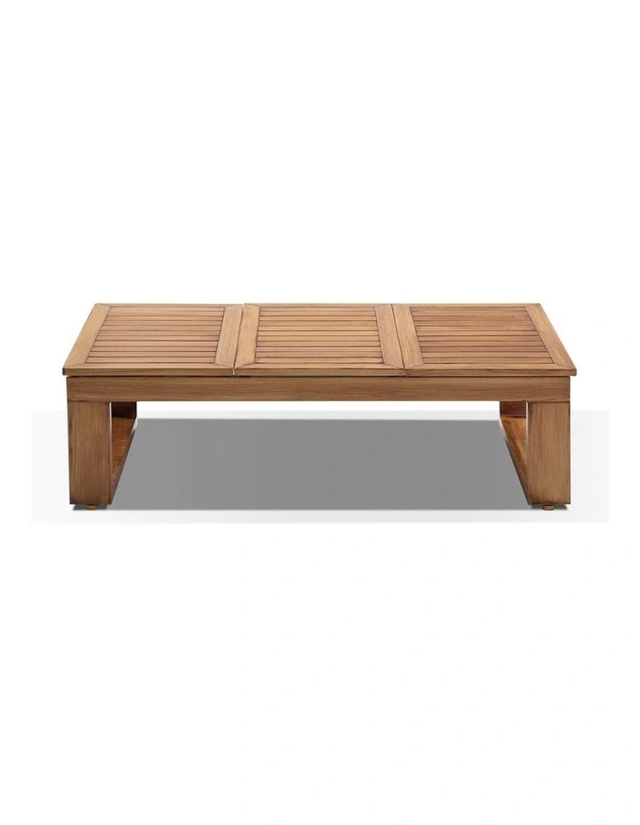 Santorini Package D Outdoor Aluminium Corner Lounge Teak Look & Cream Cushions image 4