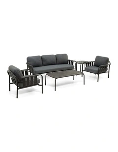 Mornington Outdoor 3 1 1 Lounge Setting with Coffee table and Side Midnight