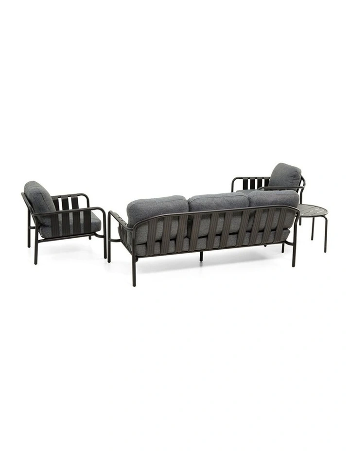 Mornington Outdoor 3 1 1 Lounge Setting with Coffee table and Side Midnight image 3