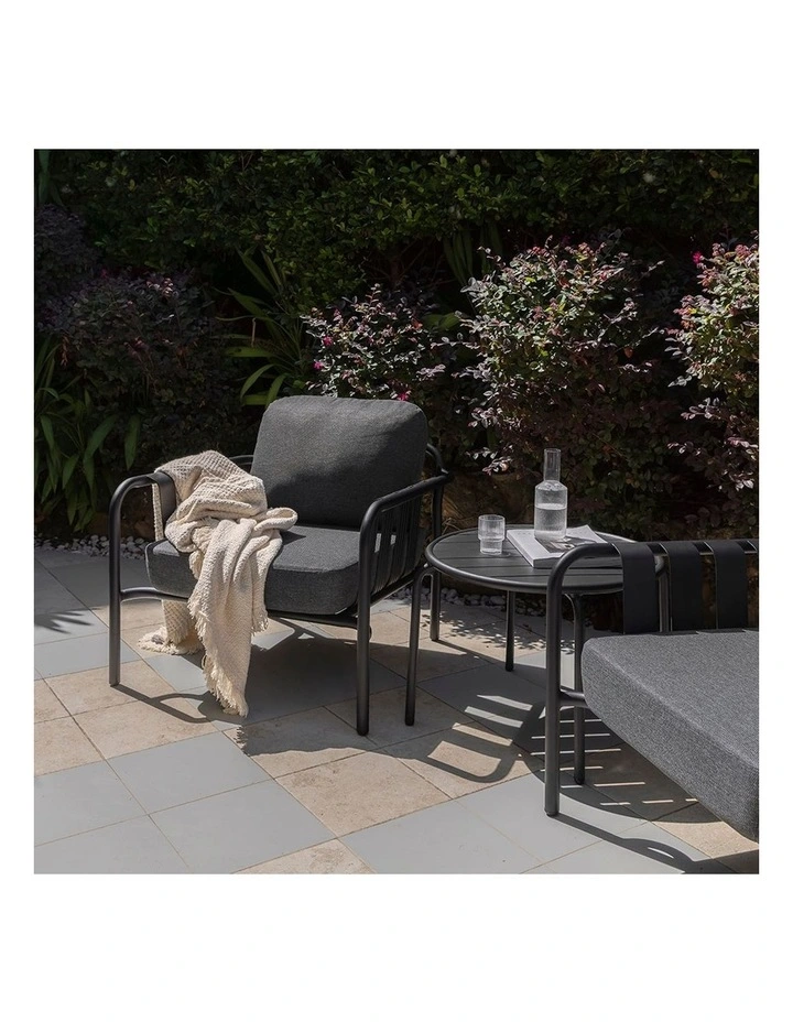 Mornington Outdoor 3 1 1 Lounge Setting with Coffee table and Side Midnight image 5